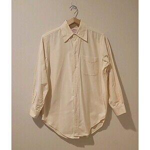 Brooks Brothers Makers Long Sleeve Button Up Oxford Shirt Sz 14.5 Yellow Stripe